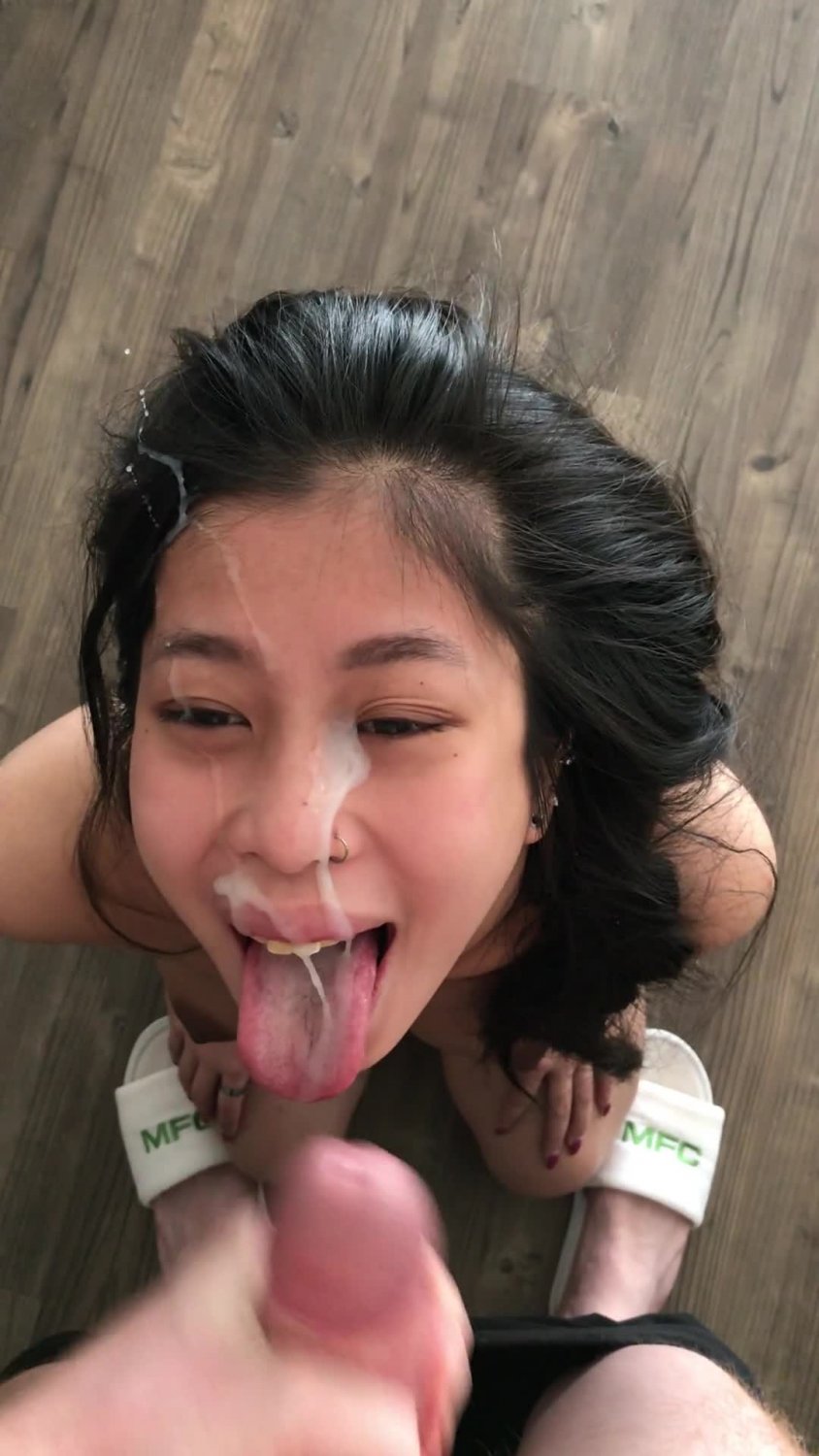 Big BWC Facial and Blowjob for Amateur Asian Slut